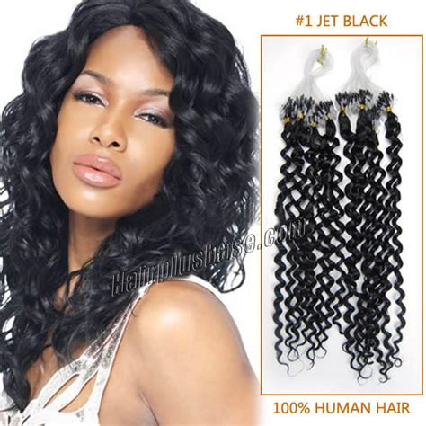 Kinky curly clip in hair extensions for black women, 10a brazilian 4b 4c afro kinky curly clip ins hair extensions clip in human hair for black women natural color 7pcs 25clips 125 gram (26 inch, kinky curly clip) 26 inch. 20 Inch #1 Jet Black Curly Micro Loop Human Hair ...