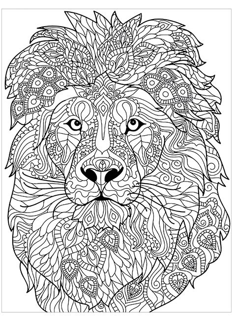 Hard And Difficult Pattern Mandala Lion Coloring Pages Print Color Craft