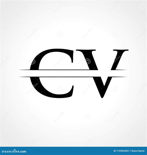 Logotipo Inicial Da Letra Cv Com Modelo Criativo Moderno De Vetor De