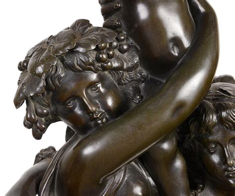 Classical 19th Century Bronze Group Of Two Maidens Carry A Cherub At