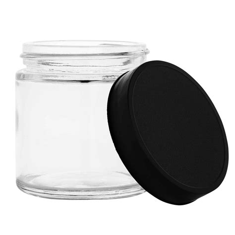 5 Oz Clear Black Glass Jars 100 Jars Per Case Brigade Packaging