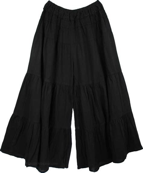 Groovy Culottes Split Skirt Black Black Skirts Split Skirts Pants