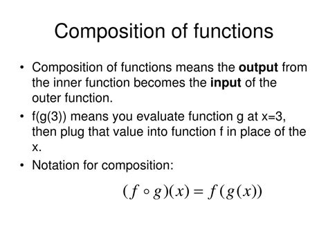 Ppt 17 Combinations Of Functions Composite Functions Powerpoint