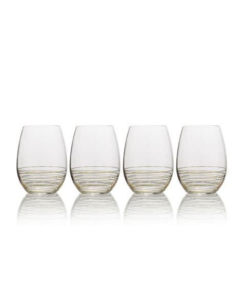 Mikasa Electric Boulevard Stemless Wine Glasses Set Of 4 Neiman Marcus