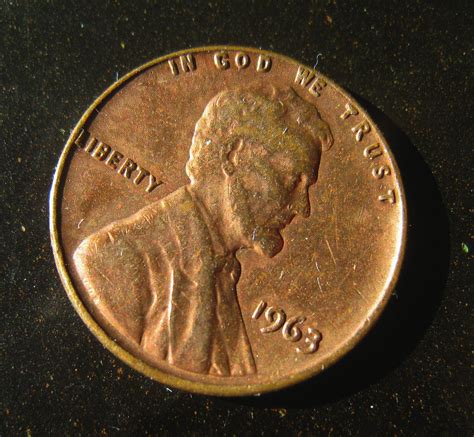 Usa 1 Cent 1963 Penny Coin Rare Vintage Copper Real Genuine Etsy