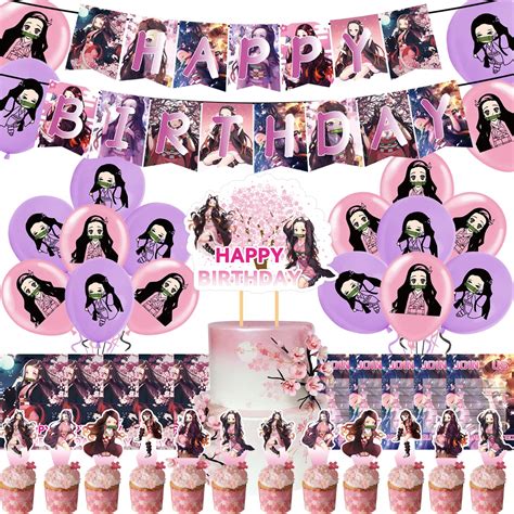 Buy 44 Pcs Nezuko Theme Birthday Party Supplies For Girls Anime Party