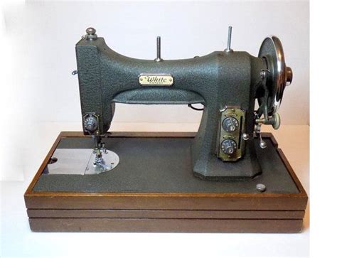 1940s White Rotary Sewing Machine Model 77 Mg Works Dark Green