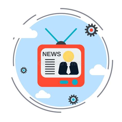 Newscast Information Broadcasting Illustration Stock Vector