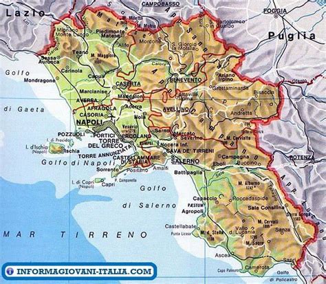 Mappa Della Campania Cartina Della Campania Mappa Mappa Dell
