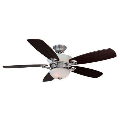 Select hampton bay fan models include a remote control, which allows you to stay in one place and adjust the fan speed or dim the lights. Hampton Bay Minorca 52" Ceiling Fan Brushed Nickel remote ...