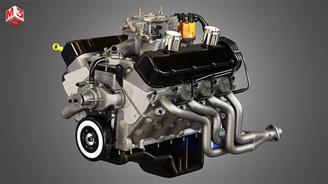 427 Engine V8 Muscle Car Engine 3d Model Cgtrader