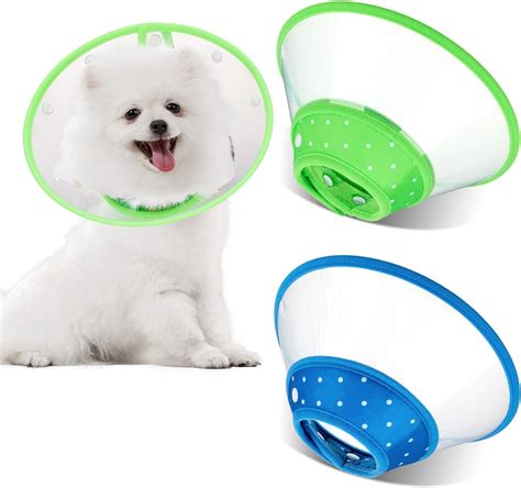 2 Pieces Pet Plastic Clear Cone Cats Recovery Cone Collar