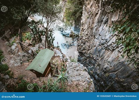 Alcantara Gorge And Alcantara River Park In Sicily Island Italy Gole