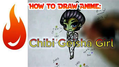 How To Draw A Chibi Geisha Anime Manga Girl Character Tutorial Youtube