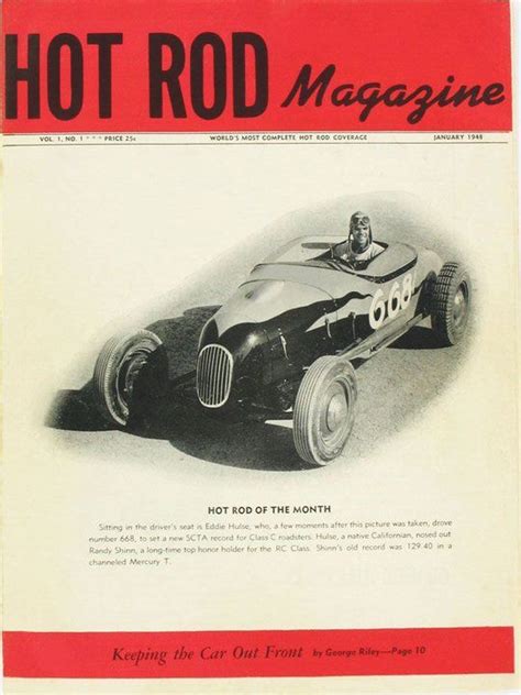 January 1948 The First Ever Cover Of Hot Rod Magazine Hot Rods Hot