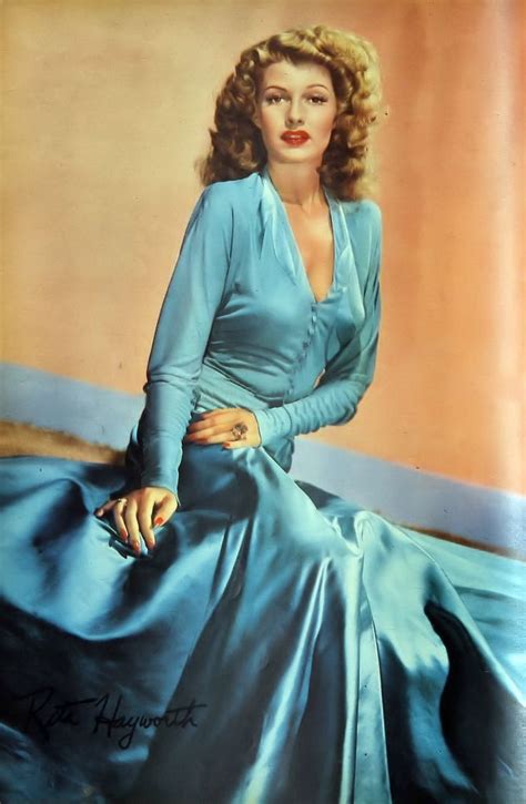 40s Color Photo Print Ad Movie Star Vintage Fashion Blue