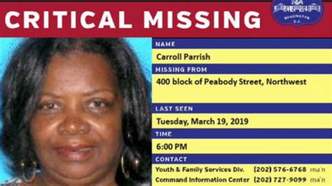 Critically Missing Woman 68 Last Seen 2 Days Ago In Northwest Dc Police Say
