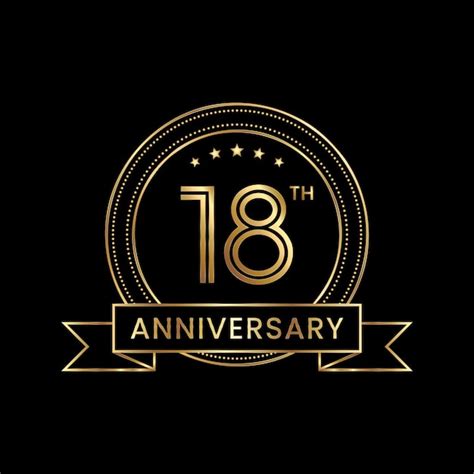 Premium Vector 18th Anniversary Emblem Design With Gold Color For