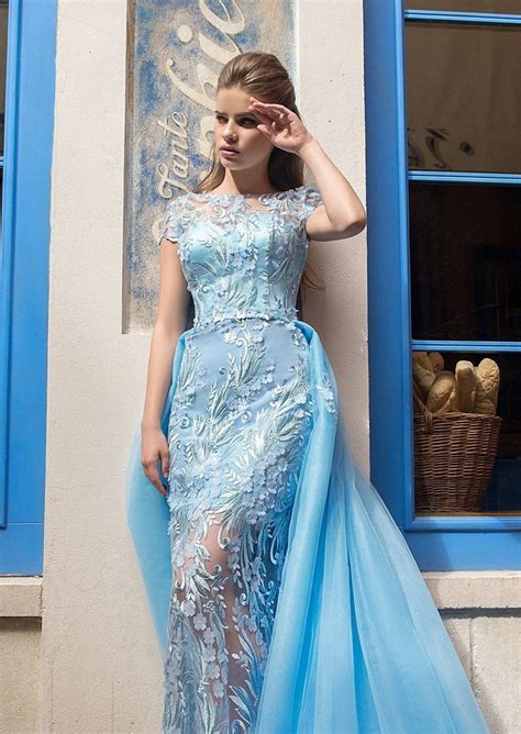 Blue Wedding Dress Prom Dress Long Blue Dress Lace Dress Etsy