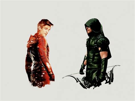 barry allen and oliver queen the flash and the arrow cw supergirl and flash the flash green