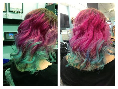 pastel ombré purple lavender aqua by kim j at kim s salon hairstyle long hair styles hair