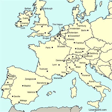 Map Of Europe With Capitals For Kids