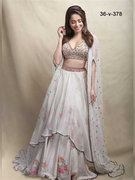 Imposing White Colored Designer Lehenga Choli 36 V 378 Indian Fashion Dresses Saree Designs