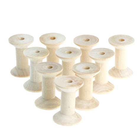 Hot Selling 10pcs 47mmx31mm Practical Empty Wooden Bobbin Spools For