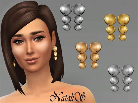 Triple Round Drop Earrings By Natalis At Tsr Sims 4 Updates
