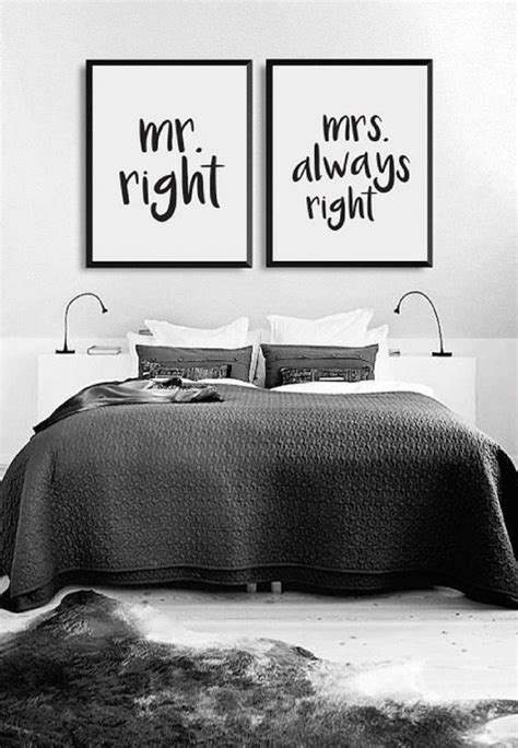 Minimal Wall Art Print Mr Right And Mrs Always Right His And Hers