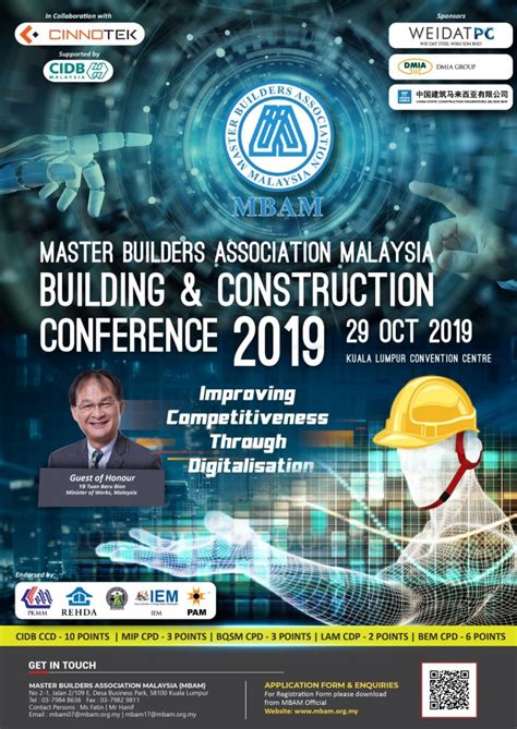 The master builders association malaysia (mbam) education fund scholarship awards 2021 will be opened for application from eligible applicants from 1 may in malaysia, the sponsors of financial aid come from various categories. Building Construction Conference 2019 | Master Builders ...