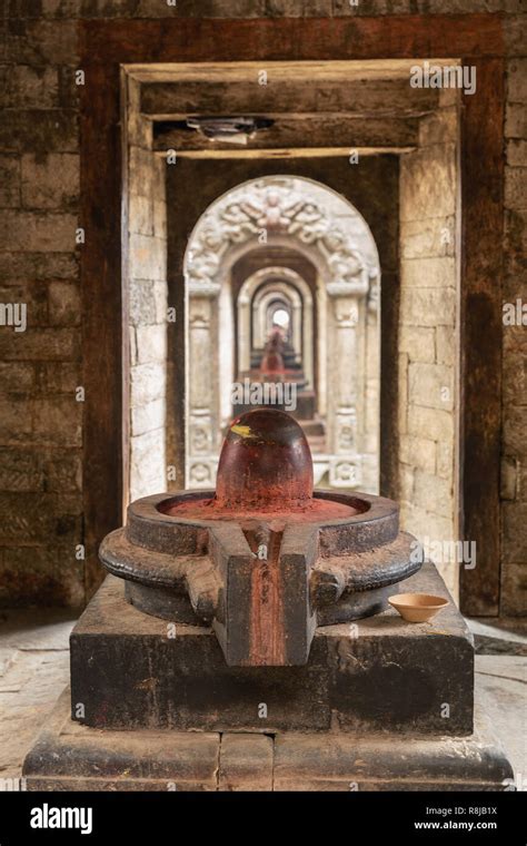 Sacred Shiva Lingam Inside Of Hindu Pashupatinath Temple In Kathmandu