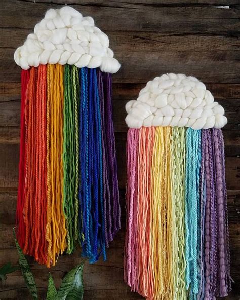 Rainbow Cloud Etsy Rainbow Crafts Crafts Yarn Projects