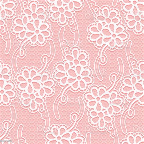 Seamless Floral White Lace Pattern Repeating Background Stock