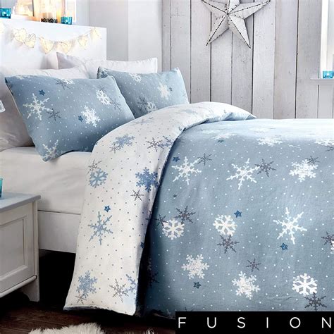 Fusion Snowflake 100 Brushed Cotton Duvet Cover Set King Size