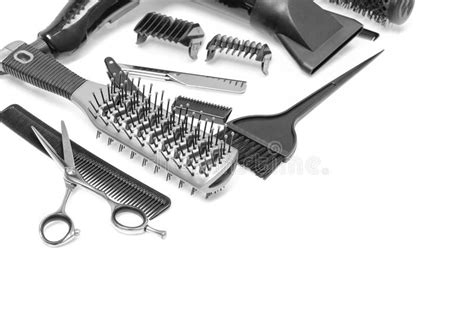 A Set Of Hairdresser S Accessories Isolated Stock Image Stock Photo