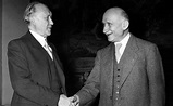 Konrad Adenauer und Robert Schuman, die Gründerväter der Montanunion ...