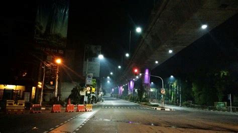 Kota Jakarta Di Malam Hari Landmarks Road Structures