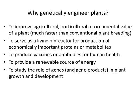 Chapter 10 Genetic Engineering Of Plants Methodology Ppt Download