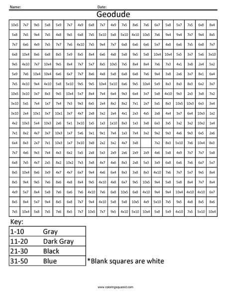 3 free pokemon color by number printable worksheets. Geodude- Pokemon Multiplication - Coloring Squared ...