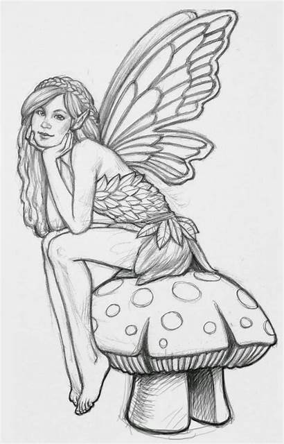 Coloring Pages Fairies Printable Fairy Easy Faerie