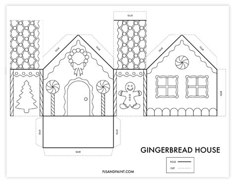 Free Printable 3d Gingerbread House Coloring Page
