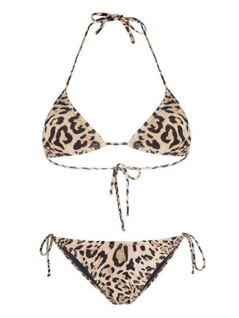 Reina Olga Leopard Print Halterneck Bikini Smart Closet