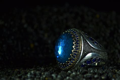 Handmade Blue Stone Mens Ring 925 Sterling Silver Etsy