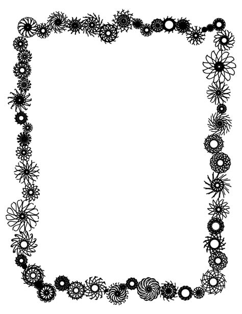 Black white rose flower frame template stock image. Free Clipart: Flower frame | Fractalbee