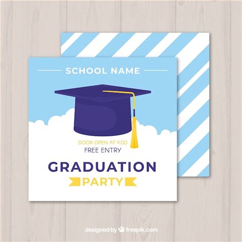 Graduation Invite Graduation Announcement Card Template Editable
