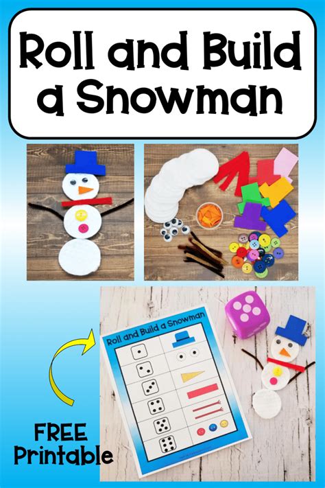 Roll And Build A Snowman Fun Kindergarten Worksheets
