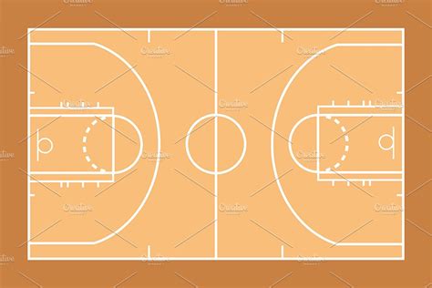 Basketball Court Template Object Illustrations ~ Creative Market