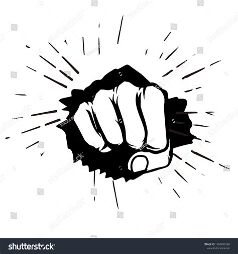 Hand Fist Punching Or Hitting Comic Pop Art Royalty Free Stock