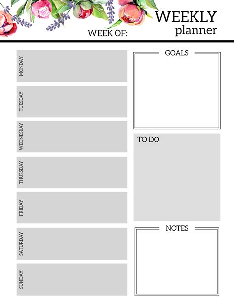 9 Weekly Planner Template Printable Perfect Template Ideas